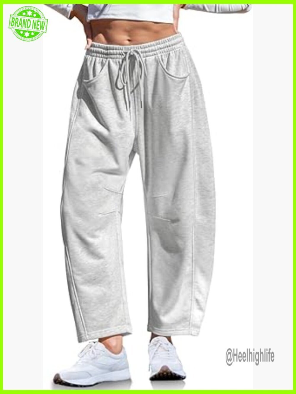 Women's Wide Leg Sweatpants Cotton Blend Lounge Pants Elastic Waist Pockets